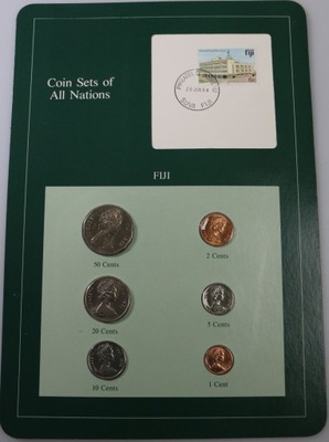 FIJI FIDŻI set 1, 2, 5, 10, 50 centów 1982, 20 centów 1981 menniczy