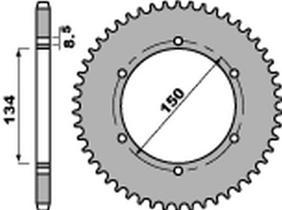 PBR ЗУБЧАТКА ЗАДНЯЯ 463 46 C45 KAWASAKI KMX125 86-03