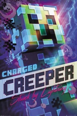 Minecraft Charged Creeper - plakat 61x91,5 cm