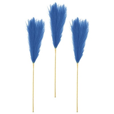 3 sztuki sztuczne, wysokie kwiaty z trawy pampasowej w kolorze niebieskim