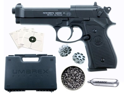 Wiatrówka pistolet CO2 Beretta 92 FS kal. 4,5 mm + gratisy