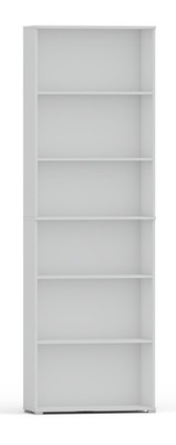 Regał pola 215x60 cm biały, 6 półek na książki i segregatory Biały 32 cm