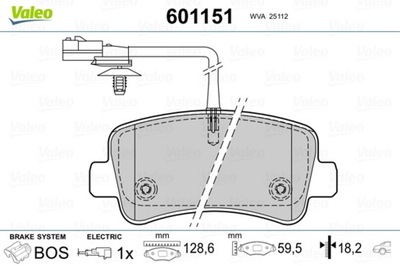 VALEO 601151 VALEO КОЛОДКИ HAM.