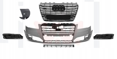 Audi a8 d4 4f lift 2013-2017 бампер передний перед фото №1