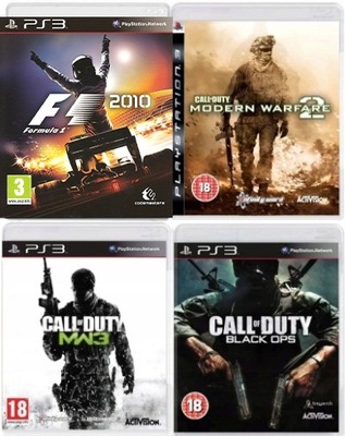 Zestaw Call Of Duty Ghosts, Black Ops, Modern Warfare 2 + 3 PS3