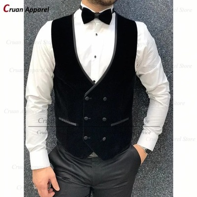 Formal Classic Velvet Wedding Men's Vest Suit Wai