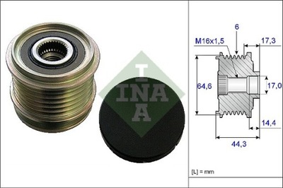 КОЛЕСО ШКИВ ГЕНЕРАТОРА VW 2,8/3,2FSI A4/A6 05- 535013010