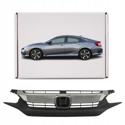 Honda civic x 2016-2019 sedan решётка радиатора решётка радиатора хром 71121tbaa01 фото №1