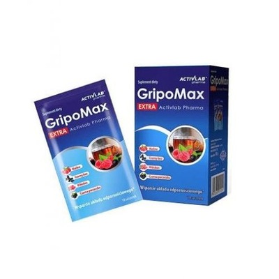 GRIPOMAX EXTRA 10 NA ODPORNOŚĆ PRZEZIĘBIENIE MALINA 10 SASZETEK