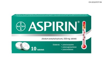 Aspirin 500 mg, 10 tabletek