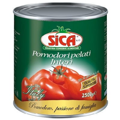 Włoskie pomidory bez skórki Pelati Interi Sica 2,5 kg