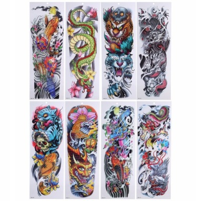 8 ARKUSZY TYMCZASOWE TATUAŻE Z PEŁNYM RĘKAWEM