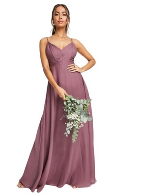 Fioletowa sukienka maxi szyfonowa na wesele 38