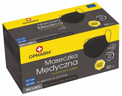 Maska Medyczna Opharm 50 szt czarna