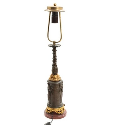 Lampa stołowa z brązu XIX w około 1870 r, obłędna