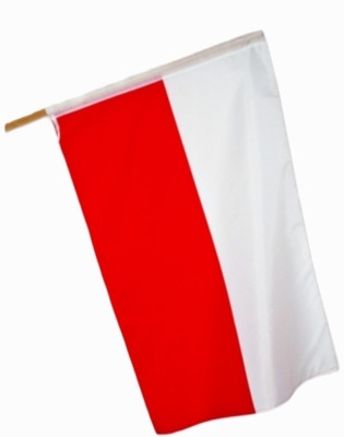 Flaga Polski Polska Narodowa 112x70 CM Komplet z drzewcem 120 cm