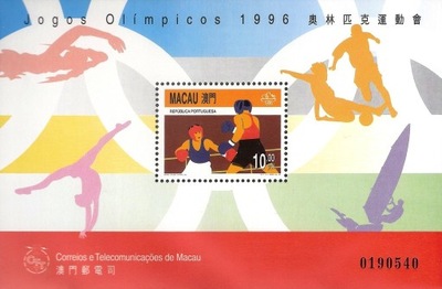 Makau 1996 Znaczki Bl 38 ** sport igrzyska olimpijskie Olimpiada boks