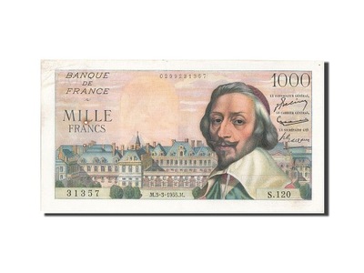 Banknot, Francja, 1000 Francs, Richelieu, 1955, 19