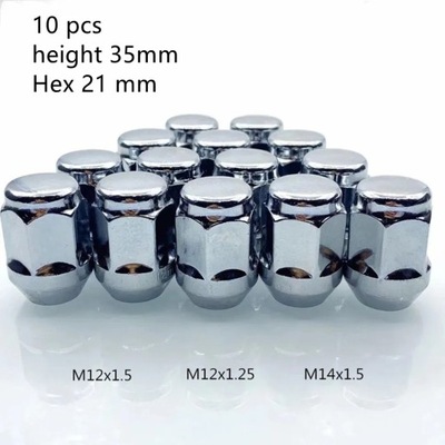 10 Pcs Lug Nuts m12x1.5 m14x1.5 m12x1.25 Lug Nuts Conical 60 Degre~17908