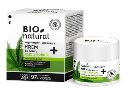 BIO NATURAL KREM DO TWARZY UJĘDRNIAJĄCY Z KONOPII