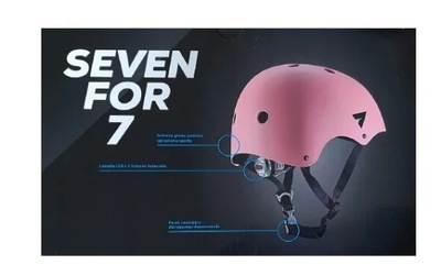 Kask Rowerowy na Deskorolkę Rolki Wrotki roz. S Seven For 7 Różowy