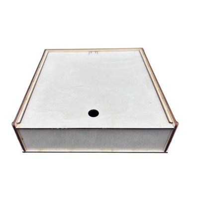 Drewniane pudełko szkatułka przybornik ze sklejki zamykane decoupage