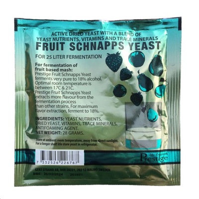 Drożdże Prestige Fruit Schnapps Yeast 28 g