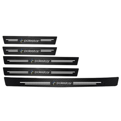 5 PIECES CZARNYCH NAKLEJEK ON BODY SILLS DOOR CAR VOLVO POLESTAR  