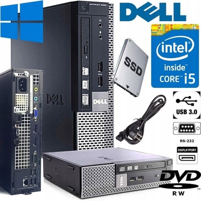 PC Dell 7010 USFF Core i5-3470s 8/240GB SSD 2xDP DVD-RW COM W10