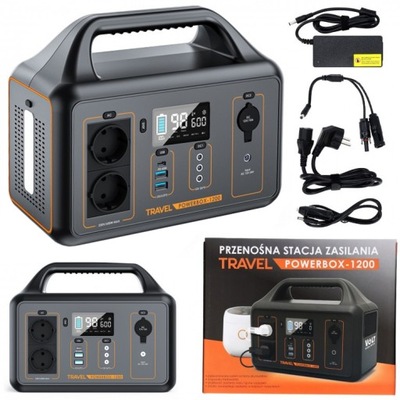 PRZENOŚNA STACJA ZASILANIA 600W/1200W UPS SINUS 230V USB LCD VOLT POLSKA