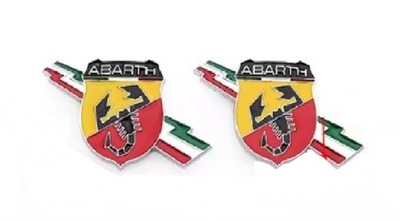 LOGO EMBLEMAT ZNACZEK ABARTH KLAPA BŁOTNIK 2 SZTUKI KOMPLET
