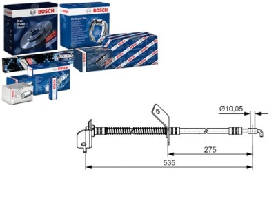 Шланг тормозной bosch 587322l000 587321h000 5873 фото №1
