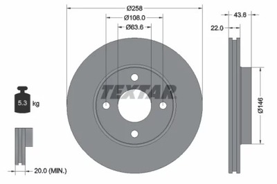 92096203. ДИСК HAM. FORD FIESTA/FUSION/PUMA