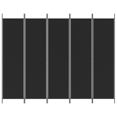Parawan pokojowy czarny 5-panelowy 250x200 cm