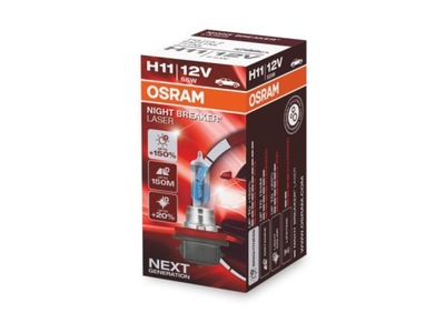 LUZ 12V H11 55 EN PGJ19-2 NIGHT BREAKE LASER PIEZAS OSRAM  