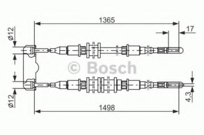 Трос тормоза ручного bosch 1 987 477 130 do opel calibra a c89 фото №1