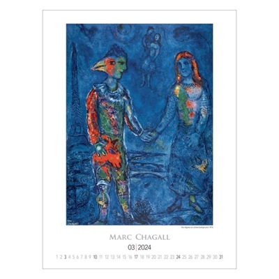 Chagall kalendarz 2024 reprodukcje malarstwo obrazy Marc Chagall