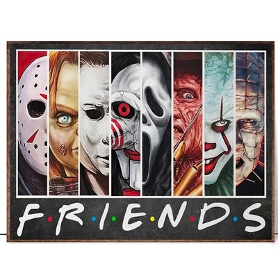 Plakat OBRAZY Horror Movie Villains Characters Friends Poste