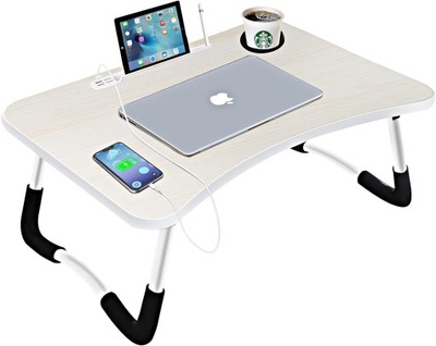 stolik pod laptopa, notebooka składany z 4 portami ładowania USB