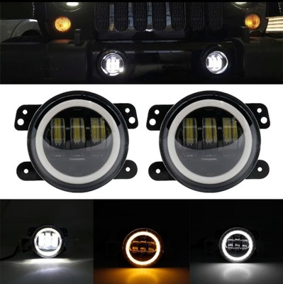 Свет лампы дневные 3w1 drl led jeep wrangler фото №1