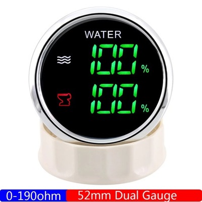 Digital Dual 52mm Gauge with Warning Water Level Meter Sewage Level ~71577