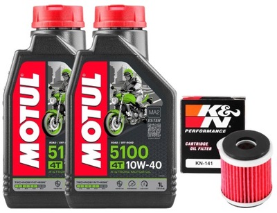 МАСЛО MOTUL 5100 10W40 2L. + ФІЛЬТР KN-141, YAMAHA YP125R X-MAX, 06-14R.