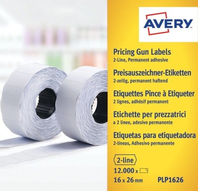 Etykiety cenowe Avery w rolce PLP1626 trwałe