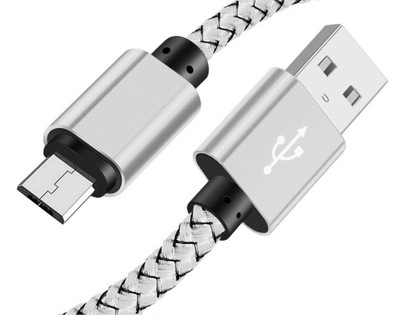 Kabel Micro USB 1m Nylonowy Quick Charge 3.0 2A