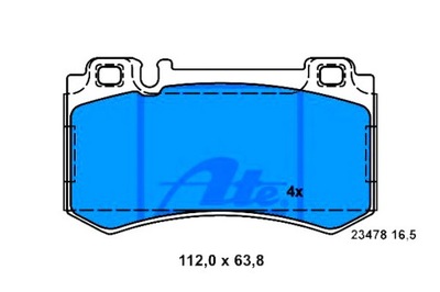 Ate комплект тормозных колодок ham. задняя mercedes cls c219 , фото №1