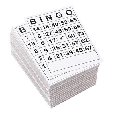 60 sztuk papierowych kart do gry BINGO 60 arkuszy 60 twarzy 60