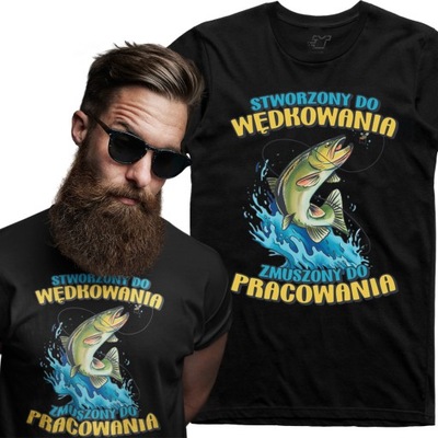 Koszulka Dla Wędkarza na Ryby Rybaka Prezent XL