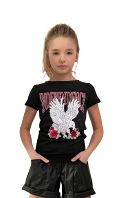Koszulka t-shirt czarny orzeł all for kids 104 110