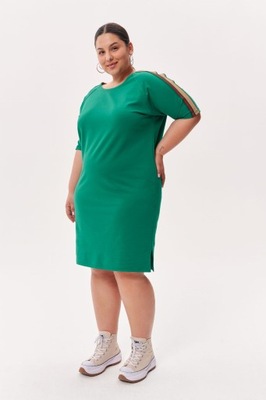Blue shadow sukienka tunika IKSI Plus size 48/50 bawełna zielona