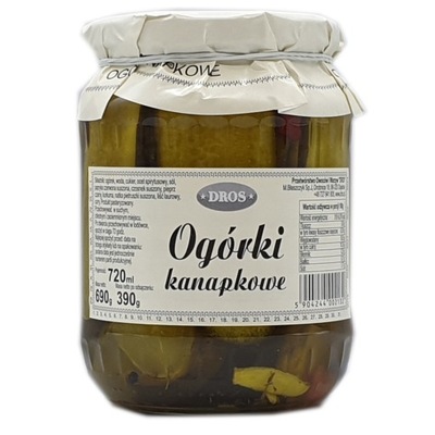 Ogórki kanapkowe 720 ml/690 g – DROS